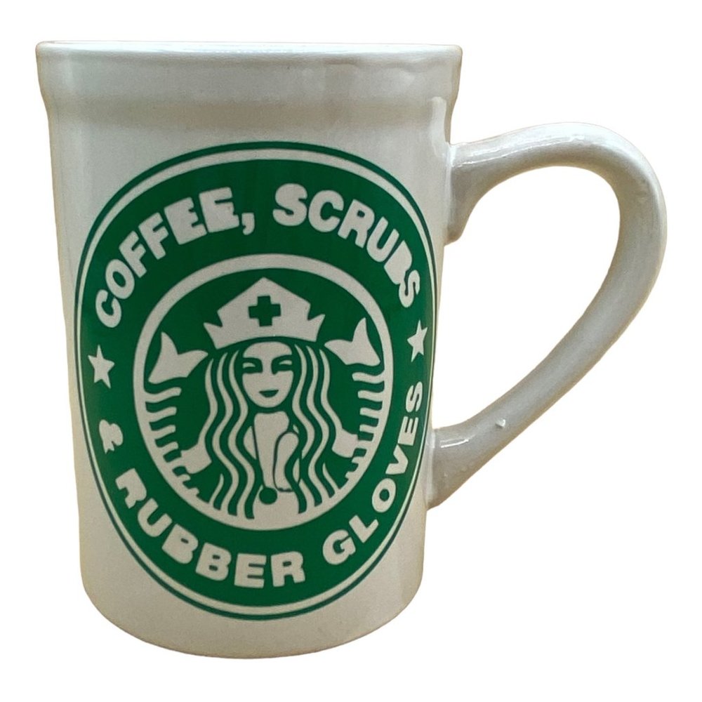 Starbucks Coffee Mug Scrubs & Rubber Gloves Parody Mug Nurse Doctor Funny